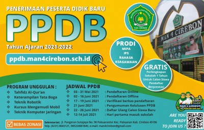 Informasi PPDB MAN 4 Cirebon Tahun Pelajaran 2021-2022